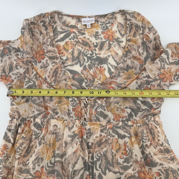 SHYANNE Country Wear It Mean It Floral Tiered Midi Dress XL Tan Western - Picture 7 of 7